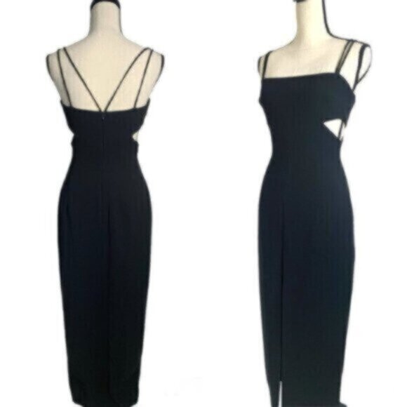 Tahari Black Cut Out Side Maxi Evening Formal Dress - Picture 1 of 16